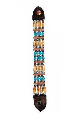 Armband aus Büffelknochen mit runden Türkisperlen 18-21 cm