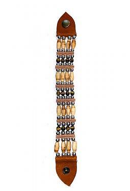 Armband aus Büffelknochen mit runden Tigerauge-Steinen 18 - 20.5 cm