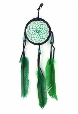 Navajo Traumfänger 8 cm schwarz/grün